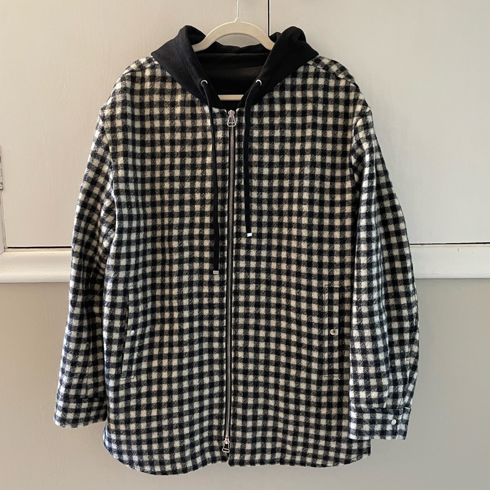 Solid Homme Plaid Hooded Jacket